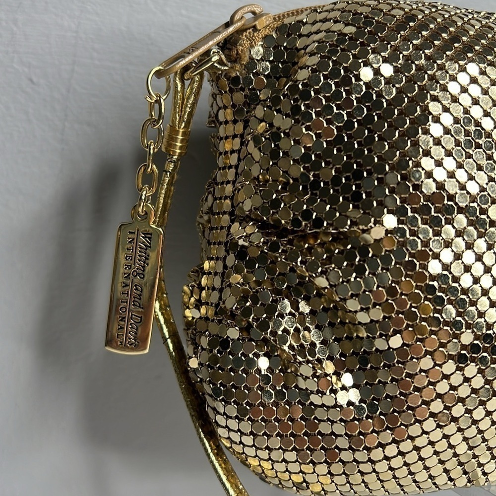 Whiting and Davis Gold Chain Link Shoulder Crossbody Zip Top Bag - Picture 3 of 13